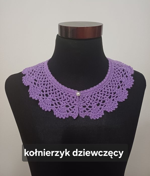 Okazja kołnierzyk szydełkowy hand made