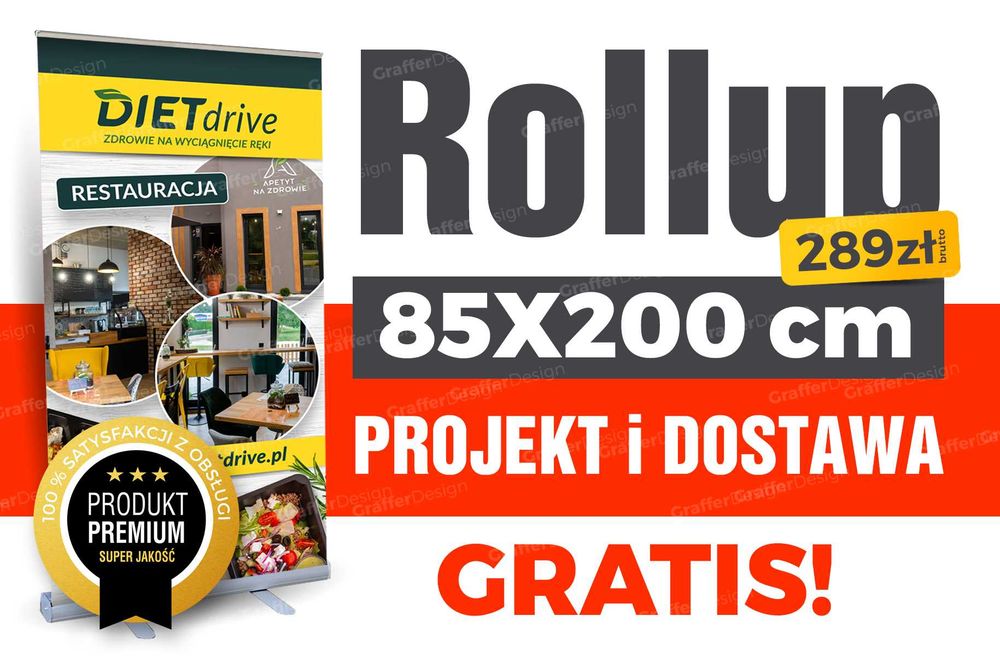 wizytówki baner reklamowy reklama banery szyld tablica ulotki plakaty rollup logo projekt druk reklama