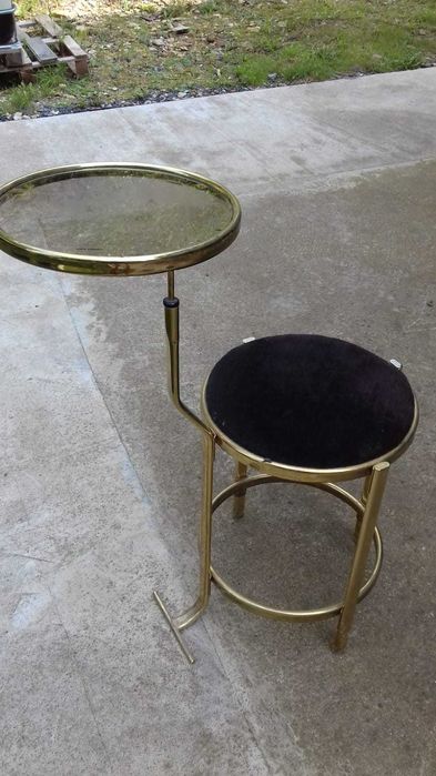 Retro krzeslo-stolik kawowy z lat 70 tych