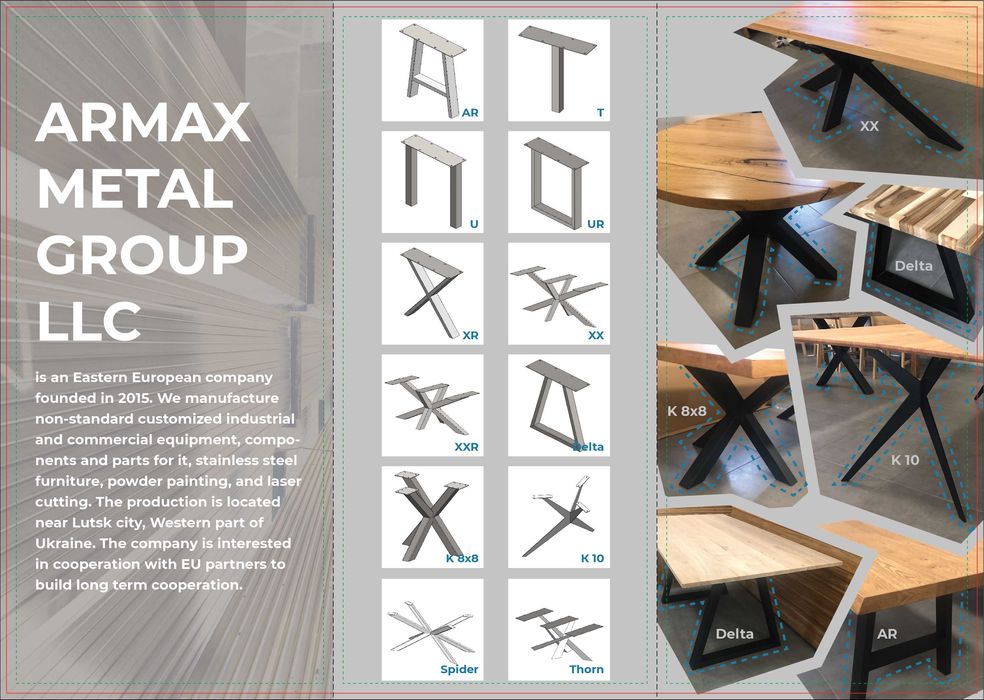 Металеві опори до столів. ARMAX MG