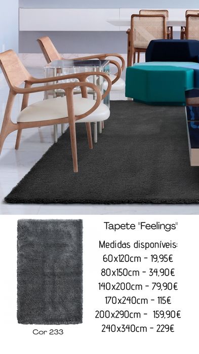 Novo Tapete Feelings - 8 Cores e lavável na máquina By Arcoazul