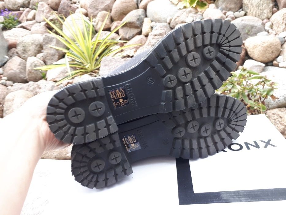 Sztyblety zamsz szare BRONX 38 markowe obuwie WYPRZEDAŻ