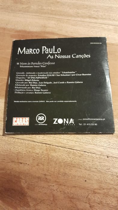 CD Marco Paulo Nem as paredes confesso  As nossas canções