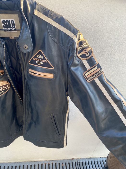 Casaco motard em pele