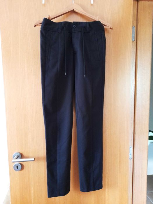 Calças pretas de algodão tipo fato para senhora tamanho M 69% algodão