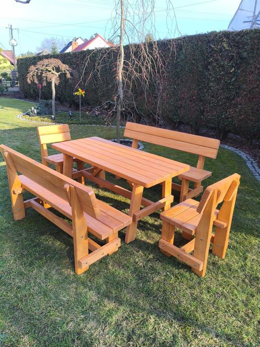 zestaw ogrodowy stół ławki krzesła solidny