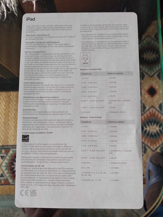 Caixa para Apple Ipad Air 11" M3, NOVA!