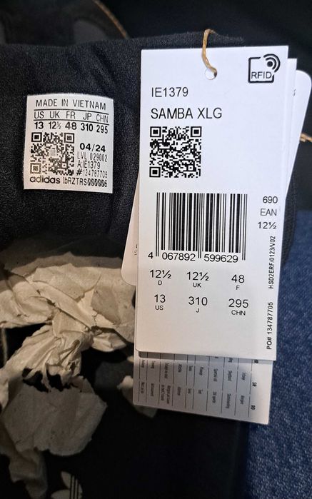 Adidas Samba XLG 48 31cm, skóra nowe