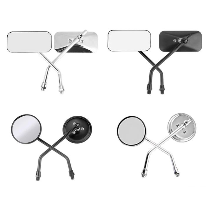 Espelhos Retrovisores Universais para Moto 10mm Redondo/Retangular