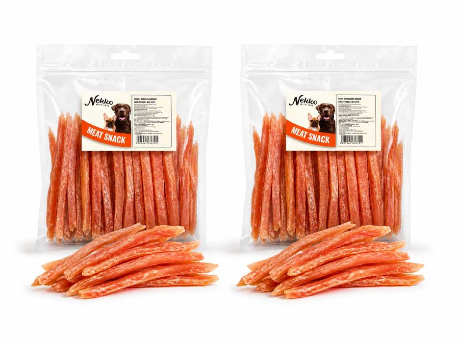 NEKKO Przysmak dla psa Miękkie Mięsne Paski z kurczaka 2x500g ZESTAW