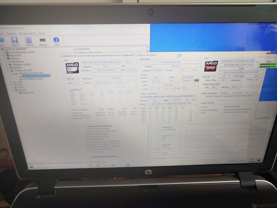 HP AMD 8gb RAM SSD 256gb