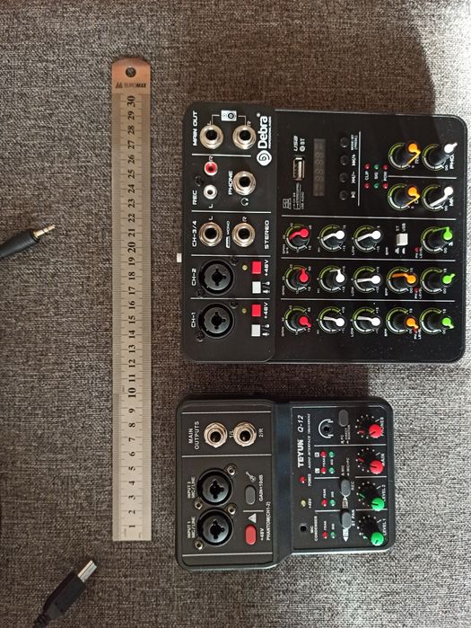 2-х канальний мікшерний пульт караоке usb аудіоінтерфейс звукова карта