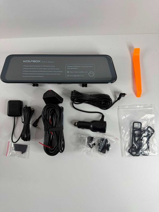 WOLFBOX G850 Kamera Samochodowa Lusterko 4K Przód Tył GPS WiFi