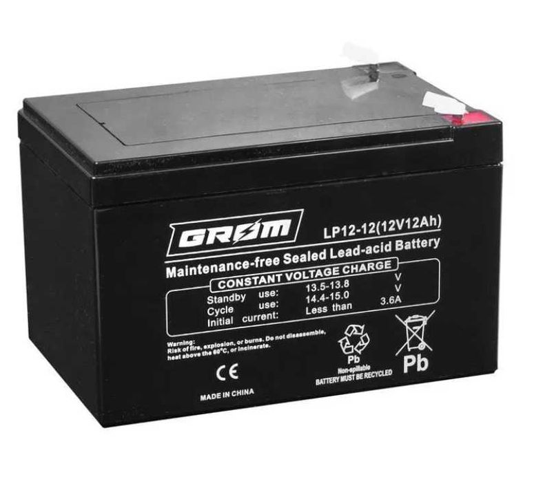 Akumulator żelowy GROM 12V 12Ah LP12-12