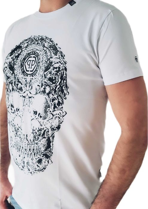 Koszulka męska Philipp Plein Skull biała