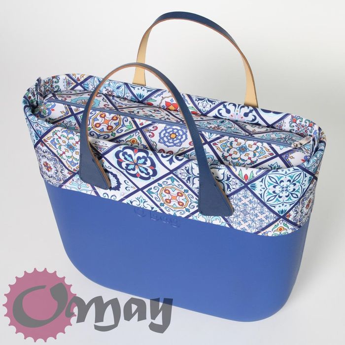organizer OBAG STANDARD +OPASKA kafelki granat lazur 2 kieszenie OMAY