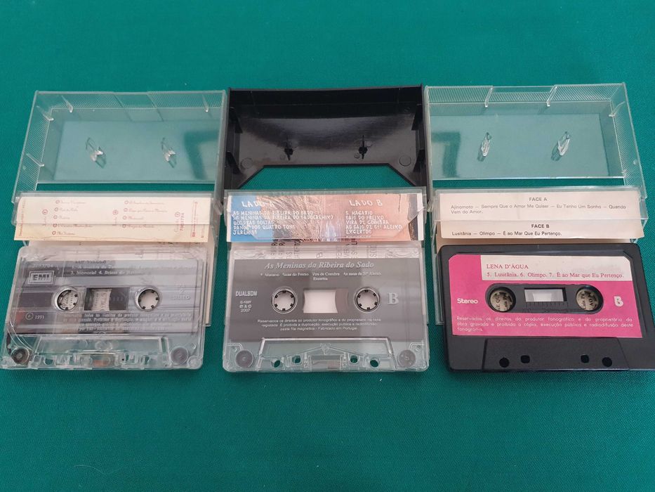 Cassetes de audio vintage: Rui Veloso, Lena D'Água, Fantasias, Meninas