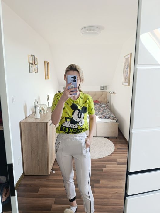 Dresy białe spodnie sportowe Zara XS s luźne modne