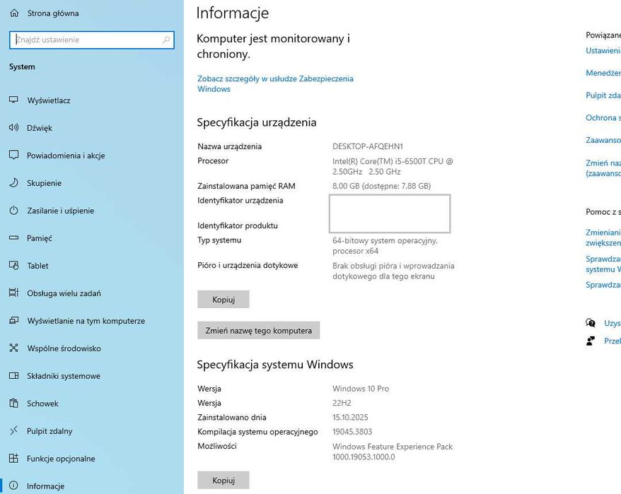 HP ProDesk 600 G2, i5-6500T 8GB/256GB, Wi-Fi, Bluetooth, zasilacz