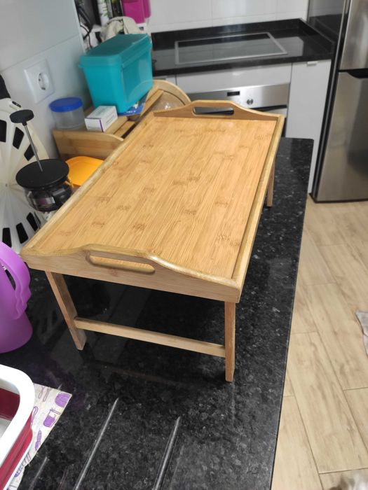 Tabuleiro para cama em bambu