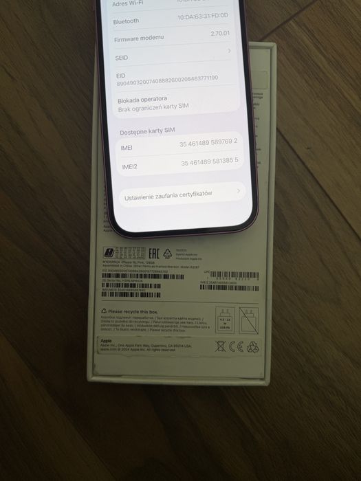 Stan idealny Iphone 16 Pink 128GB 87%kondycji