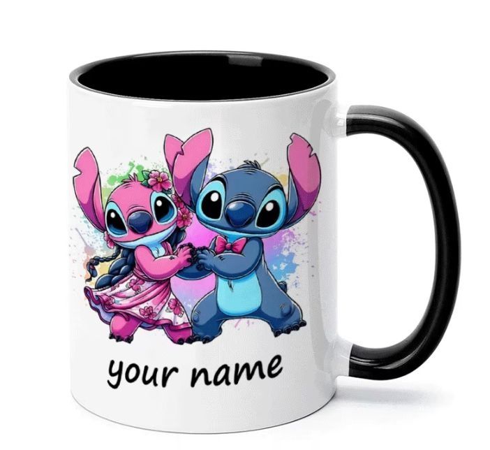 Canecas personalizadas do Stitch ou Hello Kitty