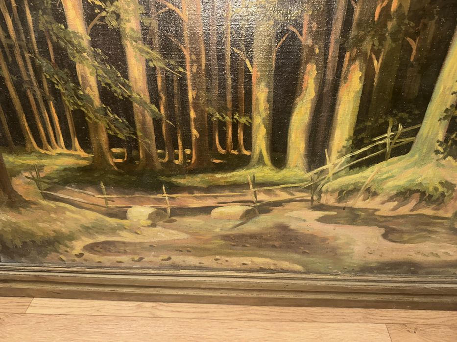 Картина маслом  старая очень масло холст