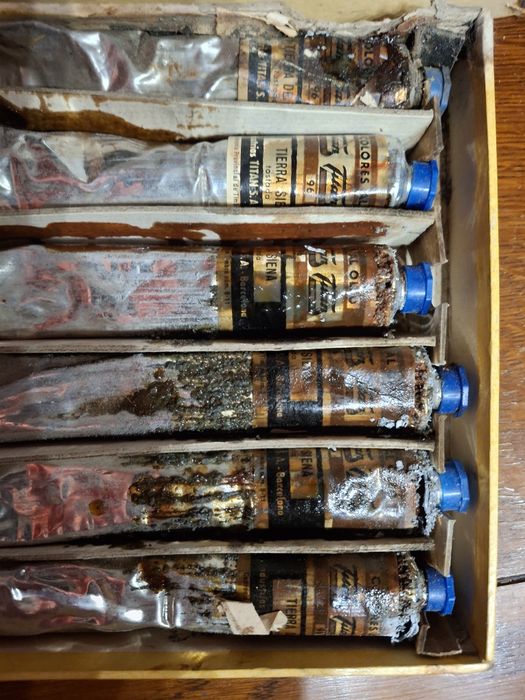 Grandes bisnagas tinta oleo belas artes caixa