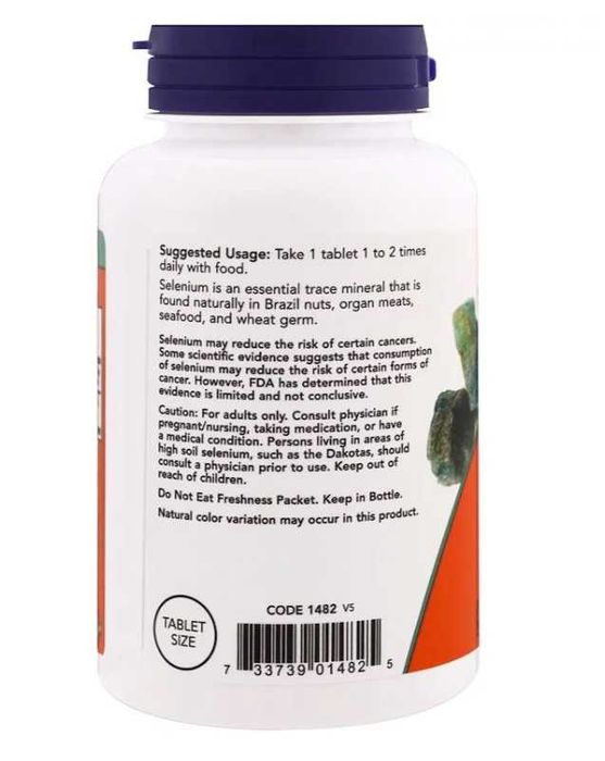Now foods Selenium, Селен, 100 мкг