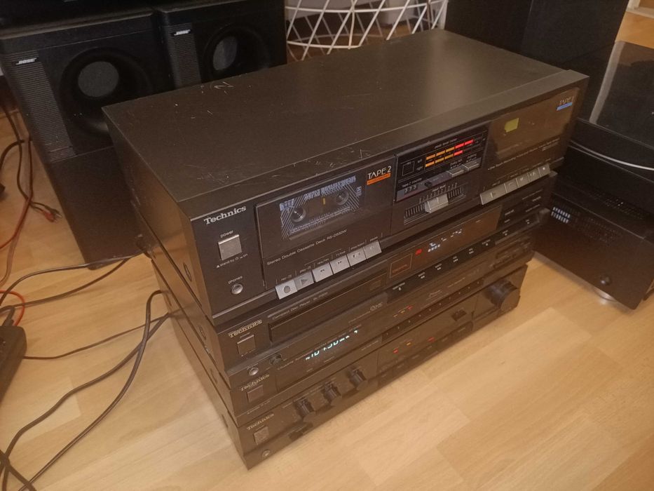Wieża Technics SU-700, ST-G450, SL-P200, RS-D550W + gramofon SL-J110R