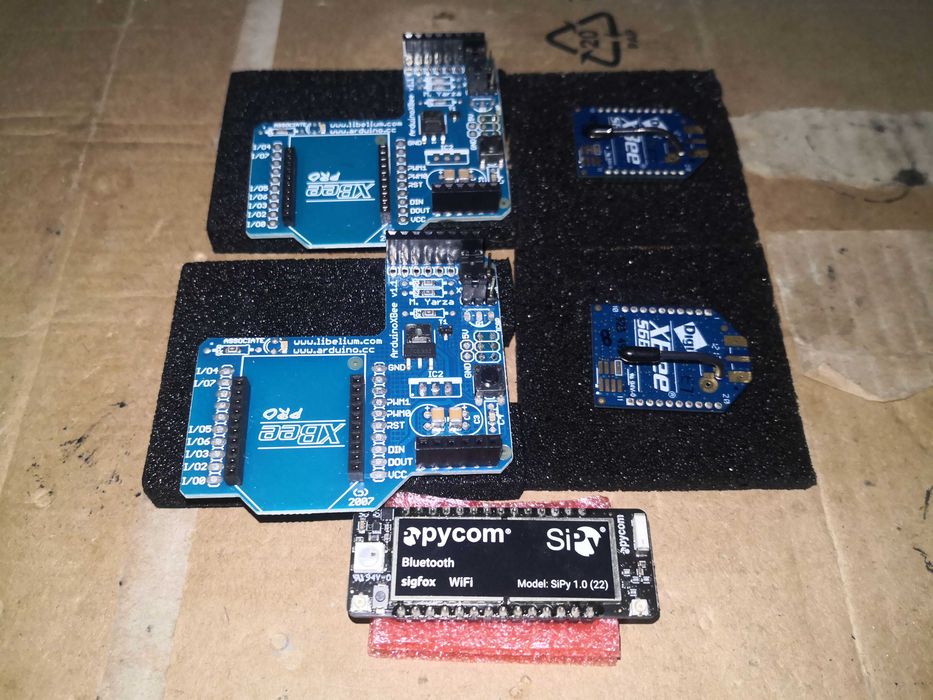 Lote Wireless / IoT – Pycom SiPy + 2× XBee Wi-Fi + 2× Arduino XBee Shield – NOS