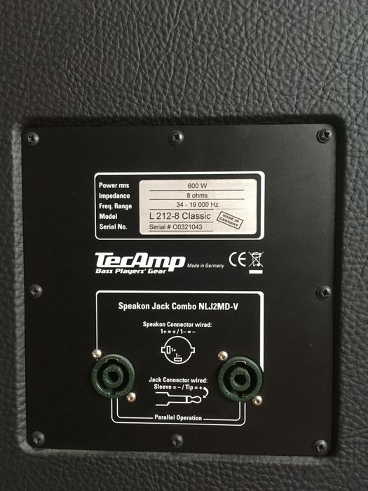 Coluna Baixo TecAmp L212 Bass Cab