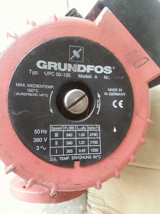 pompa grundfos upc 50-120 pn6 3~400v używana z gwarancją