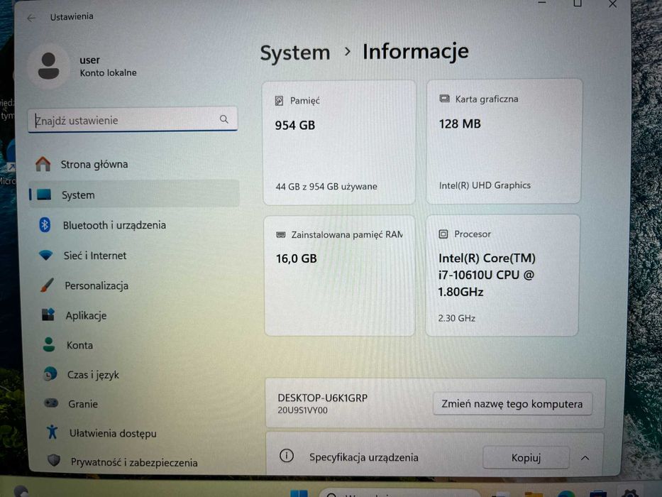 Lenovo ThinkPad X1 Carbon Gen 8 i7 16/1TB SSD FHD Dotyk W11P FV