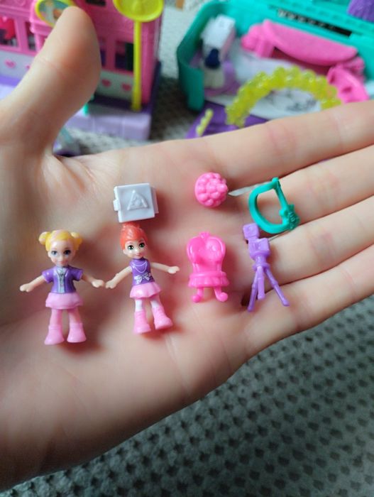 Zestaw Polly Pocket walizka domek samochód malutkie laleczki Mattel