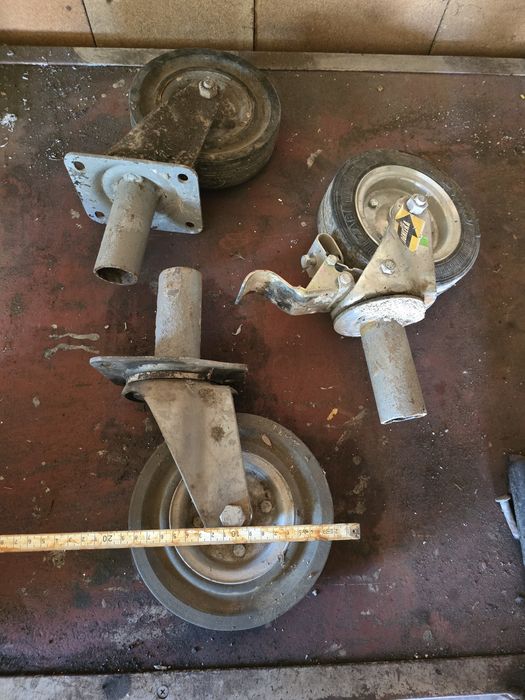 Koła transportowe skrętne 18 cm z hamulcem 3 szt komplet