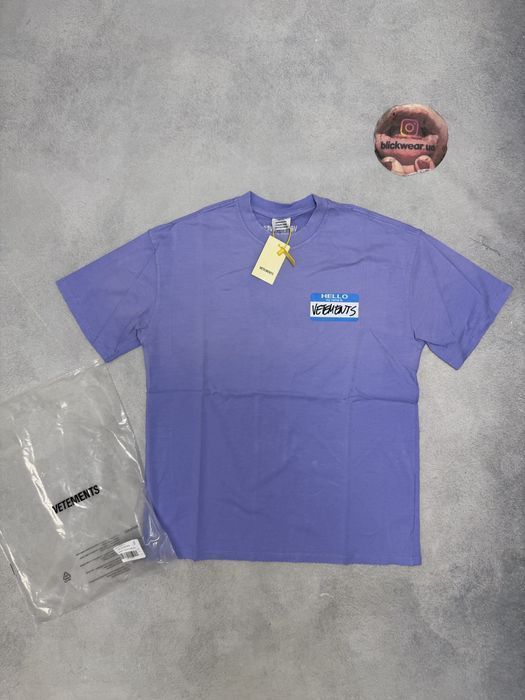 Футболка Vetements My Name Is purple Balenciaga rick owens maison margiela