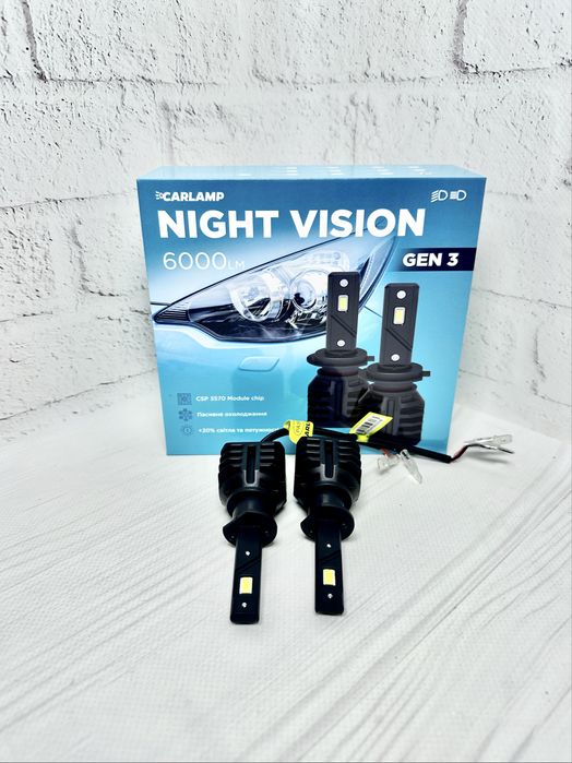 Led автолампы Carlamp Night Vision Gen3 H1 H3 H4 H7 H11 H13 HB3 НB4