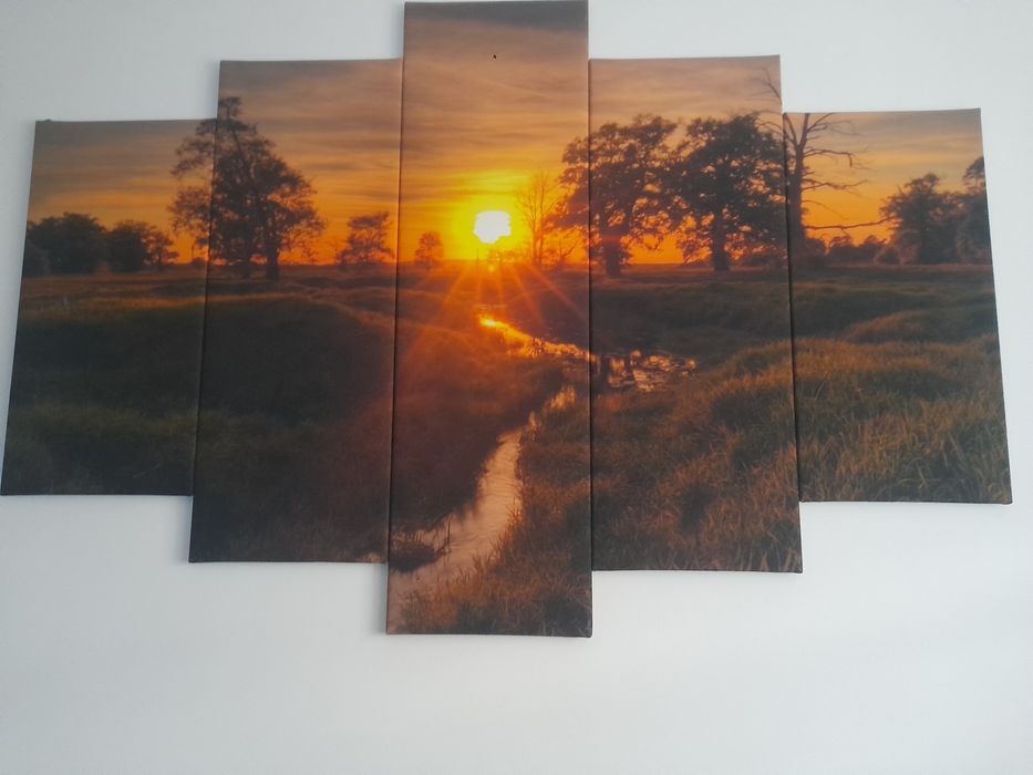 Obraz 5 częściowy zachód słońca