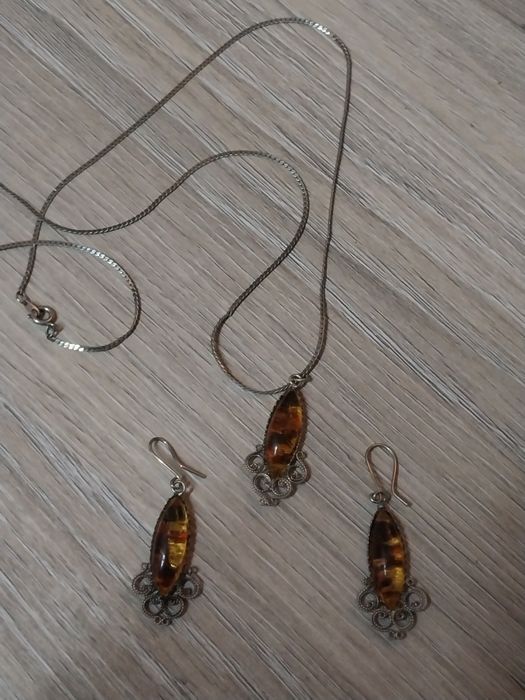 Кулон на цепочке и серьги СССР