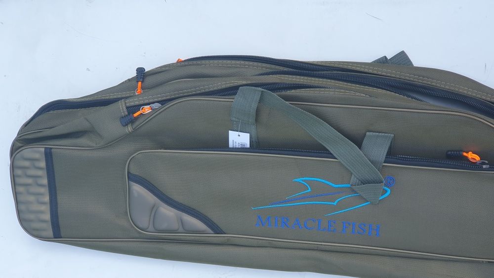 Чехол для удилищ полужесткий  135cm. 3 секции 3 кармана