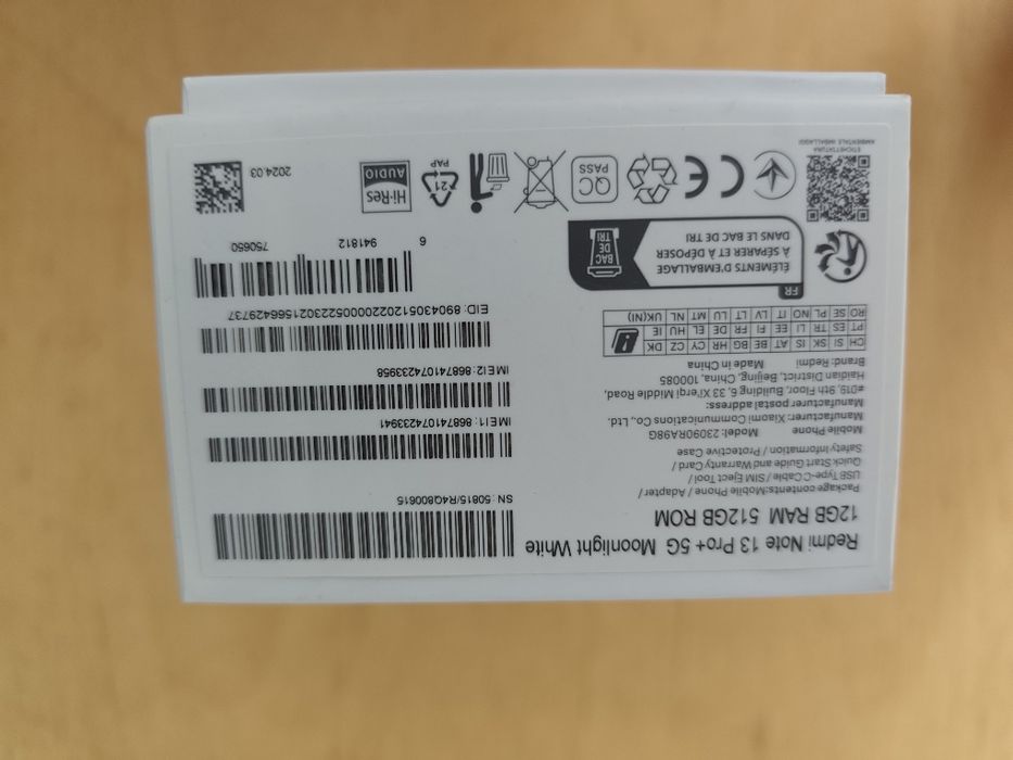Redmi Note 13Pro+ 5G White 12GB 512 ROM
