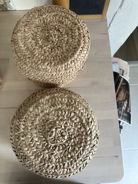 Cestos caixas em palma com tampa