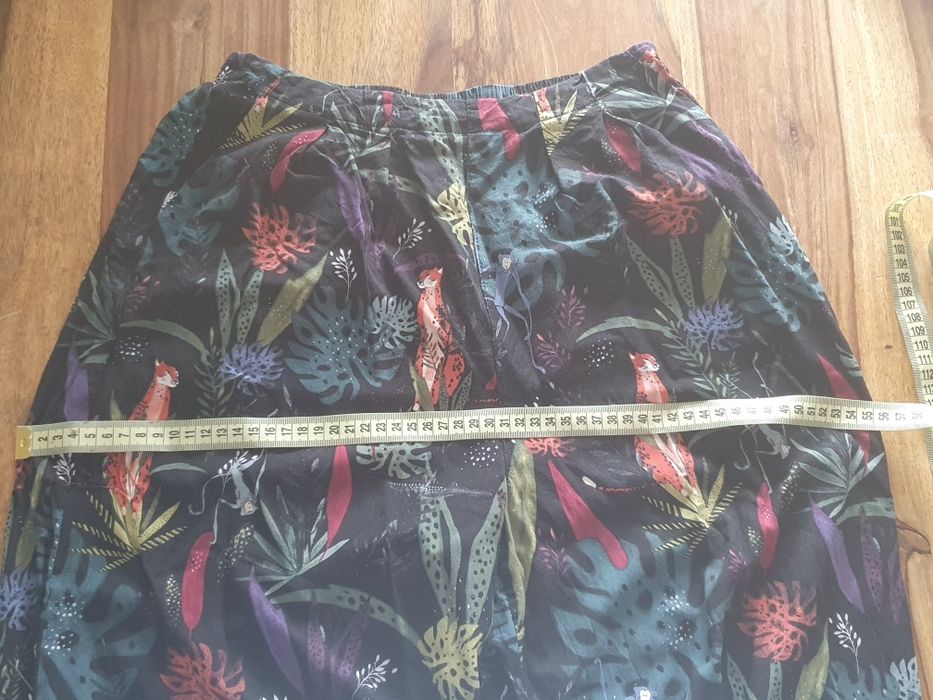 Damskie 7/8 spodnie medicine 34/36 czarno kolorowe