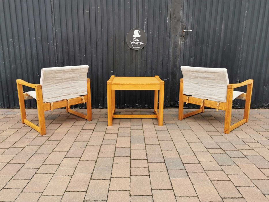 Stolik+ 2x fotel "Diana" proj. Karin Mobring dla IKEA, Szwecja '70