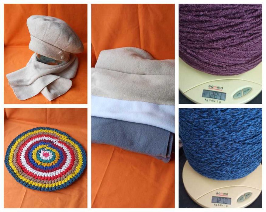 Итальянская пряжа вязание, куски флиса творчество