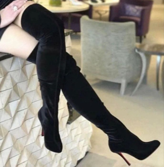 Christian Labourin muszkieterki kozaki zamszowe czarne rozm 39