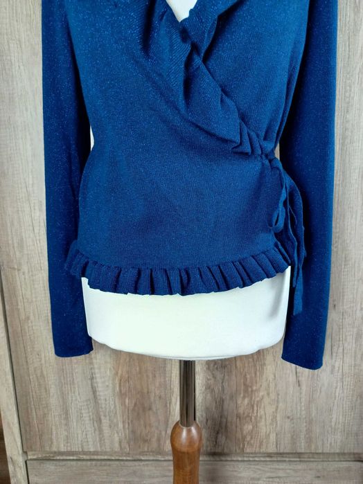 &Other Stories kardigan granat wełniany brokat 100% wool unikatS 36