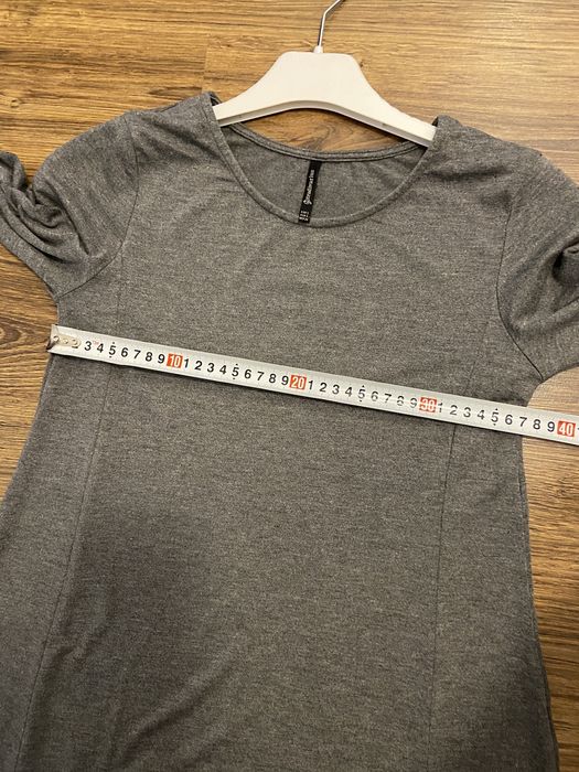 Sukienka tunika Stradivarius S szara bawełniana dzianinowa jersey