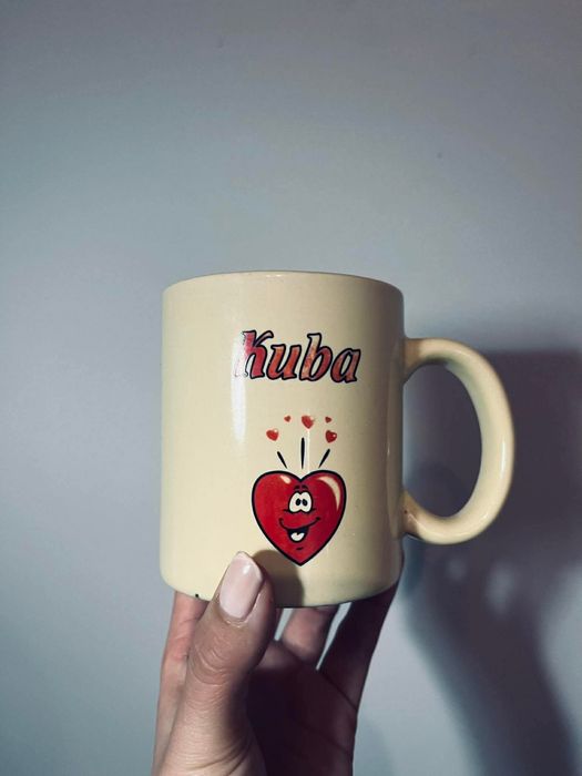 Piękny retro kubek Kuba z serduszkiem